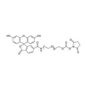 熒光素 PEG N-羥基琥珀酰亞胺, FITC-PEG-NHS,Fluorescein PEG NHS, FITC-PEG-NHS