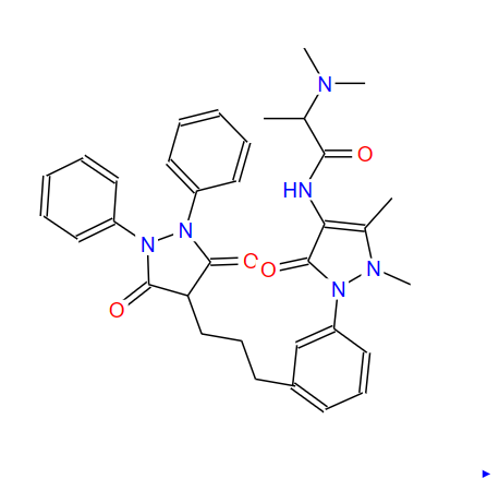 N-(2,3-dihydro-1,5-dimethyl-3-oxo-2-phenyl-1H-pyrazol-4-yl)-2-(dimethylamino)propionamide, compound with 4-butyl-1,2-diphenylpyrazolidine-3,5-dione (1:1)