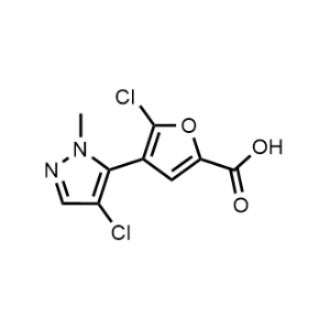5-氯-4-(4-氯-1-甲基-1H-吡唑-5-基)呋喃-2-羧酸,5-Chloro-4-(4-chloro-1-methyl-1H-pyrazol-5-yl)furan-2-carboxylic acid