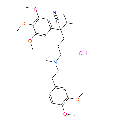 盐酸戈洛帕米,3-cyano-3-(3,4,5-trimethoxyphenyl)hex-6-yl]-(5,6-dimethoxyphenethyl)methylammonium chloride
