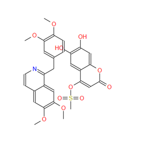 19524-64-2；6,7,-dihydroxy-2-oxo-2H-1-benzopyran-4-methanesulphonic acid, compound with 1-[(3,4-dimethoxyphenyl)methyl]-6,7-dimethoxyisoquinoline (1:1)