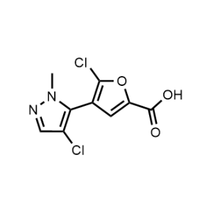 5-氯-4-(4-氯-1-甲基-1H-吡唑-5-基)呋喃-2-羧酸,5-Chloro-4-(4-chloro-1-methyl-1H-pyrazol-5-yl)furan-2-carboxylic acid