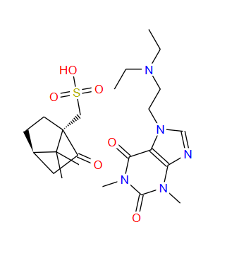 伊索茶碱,(1S)-2-oxobornane-10-sulphonic acid, compound with 7-[2-(diethylamino)ethyl]-3,7-dihydro-1,3-dimethyl-1H-purine-2,6-dione (1:1)