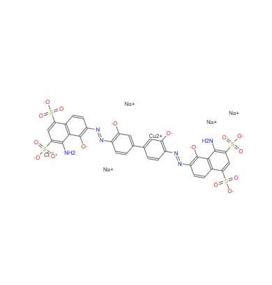 Tetrasodium [-[[6,6'-[(3,3'-dihydroxy[1,1'-biphenyl]-4,4'-diyl)bis(azo)]bis[4-amino-5-hydroxynaphthalene-1,3-disulphonato]](8-)]]dicuprate(4-)