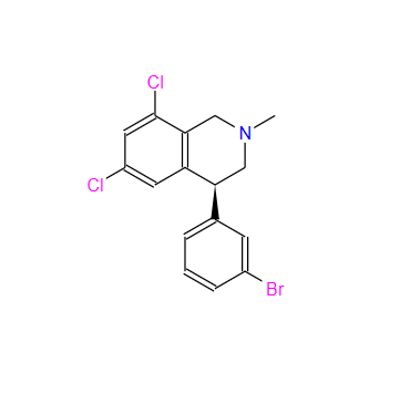 (S)-4-(3-溴苯基)-6,8-二氯-2-甲基-1,2,3,4-四氢异喹啉,Isoquinoline, 4-(3-bromophenyl)-6,8-dichloro-1,2,3,4-tetrahydro-2-methyl-, (4S)-
