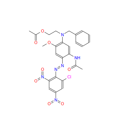 N-[5-[[2-(乙酰氧基)乙基](苯甲基)氨基]-2-[(2-氯-4,6-二硝基苯基)偶氮]-4-甲氧基苯基]乙酰胺,2-[[5-acetamide-4-[(2-chloro-4,6-dinitrophenyl)azo]-2-methoxyphenyl]benzylamino]ethyl acetate