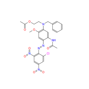 N-[5-[[2-(乙酰氧基)乙基](苯甲基)氨基]-2-[(2-氯-4,6-二硝基苯基)偶氮]-4-甲氧基苯基]乙酰胺,2-[[5-acetamide-4-[(2-chloro-4,6-dinitrophenyl)azo]-2-methoxyphenyl]benzylamino]ethyl acetate