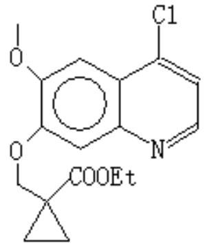 4-氯-6-甲氧基-7-（1’-乙氧甲酰環(huán)丙基）亞甲氧基喹啉,4-chloro-6-methoxy-7-[1-(ethoxycarbonyl)cyclopropyl]methoxy quinoline