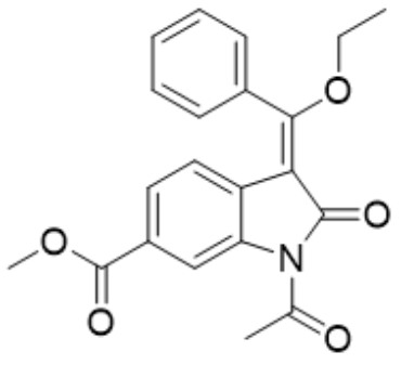 （Z）-N-乙酰基-3-（乙氧基-苯基）亚甲基-2-氧代吲哚-6-羧酸甲酯,1-acetyl-3-(1-ethoxy-1-phenylmethylene)-6-methoxycarbonyl-2-indolinone