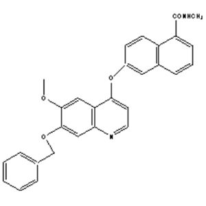 4-（5-N-甲基萘甲酰胺基-2-氧基）基-6-甲氧基-7-苄氧基喹啉、6-(7-苄氧基-6-甲氧基喹啉-4氧基)-N-甲基-1-萘甲酰胺