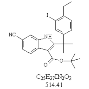 艾乐替尼中间体,tert-butyl 2-(2-(4-ethyl-3-iodophenyl)propan-2-yl)-6-isocyano-1H-indole-3-carboxylate