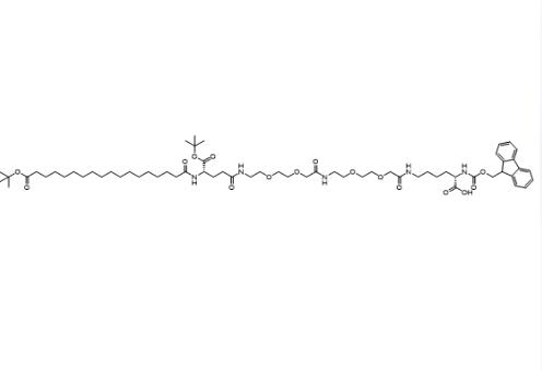 (3S,30S)-3-羧基-30-(叔丁氧羰基)- 9,18,27,32-四氧代-11,14,20,23-四氧杂-2,8,17,26,31-五氮杂四十九烷二酸 49-叔丁酯 1-(9H-芴-9-基甲基)酯,Fmoc-L-Lys[Oct-(otBu)-Glu-(otBu)-AEEA-AEEA]-OH