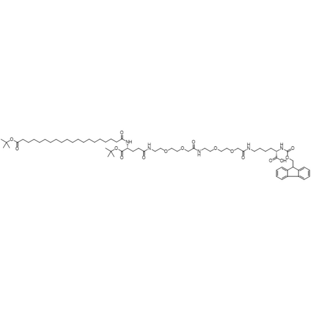 （2S）-2-（9H-芴-9-基甲氧羰基氨基）-6-[[2-[2-[2-[[2-[2-[2-[[（4R）-5-[（2-甲基丙烷-2-基）氧基]-4-[[20-[（2-甲基丙烷-2-基）氧基]-20-氧代二十烷基]氨基]-5-氧代戊酰基]氨基]乙氧基]乙酰基]氨基]己酸,Fmoc-L-Lys[C20-OtBu-Glu(OtBu)-AEEA-AEEA]-OH