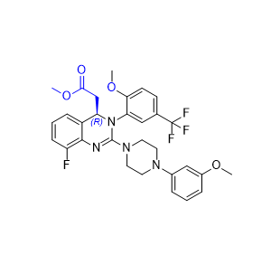 来特莫韦杂质16,methyl (R)-2-(8-fluoro-3-(2-methoxy-5-(trifluoromethyl)phenyl)-2-(4-(3-methoxyphenyl)piperazin-1-yl)-3,4-dihydroquinazolin-4-yl)acetate