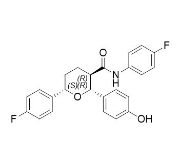 依折麦布杂质C,(2R,3R,6S)-N,6-bis(4-fluorophenyl)-2-(4-hydroxyphenyl)tetrahydro-2H-pyran-3-carboxamide