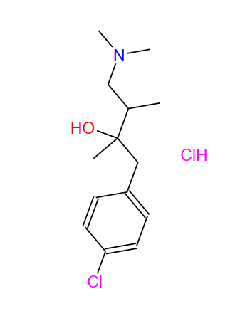 对氯-alpha-[2-（二甲基氨基）-1-甲基乙基]-alpha-甲基苯乙醇盐酸盐,p-chloro-alpha-[2-(dimethylamino)-1-methylethyl]-alpha-methylphenethyl alcohol hydrochloride