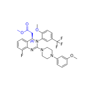 来特莫韦杂质16,methyl (R)-2-(8-fluoro-3-(2-methoxy-5-(trifluoromethyl)phenyl)-2-(4-(3-methoxyphenyl)piperazin-1-yl)-3,4-dihydroquinazolin-4-yl)acetate