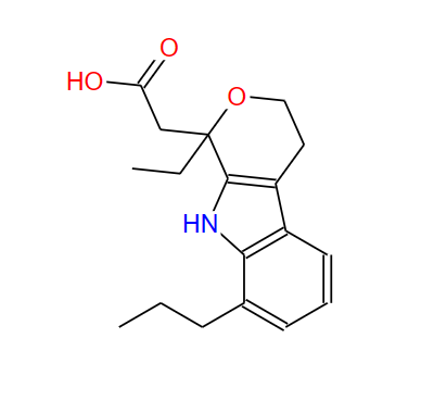 8-丙基依托杜拉克,Pyrano[3,4-b]indole-1-acetic acid, 1-ethyl-1,3,4,9-tetrahydro-8-propyl-