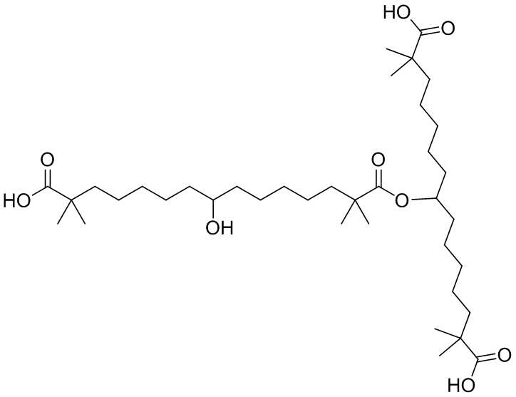 贝派地酸杂质E,8-((14-carboxy-8-hydroxy-2,2,14-trimethylpentadecanoyl)oxy)-2,2,14,14-tetramethylpentadecanedioic acid