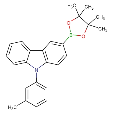 9-(3-甲基苯基）咔唑-3-硼酸片呐醇酯,9-(3-Methylphenyl)-3-(4,4,5,5-tetramethyl-1,3,2-dioxaborolan-2-yl)-9H-carbazole