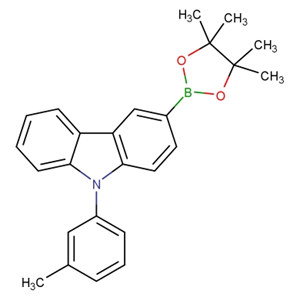 9-(3-甲基苯基）咔唑-3-硼酸片呐醇酯；1621347-92-9；9-(3-Methylphenyl)-3-(4,4,5,5-tetramethyl-1,3,2-dioxaborolan-2-yl)-9H-carbazole