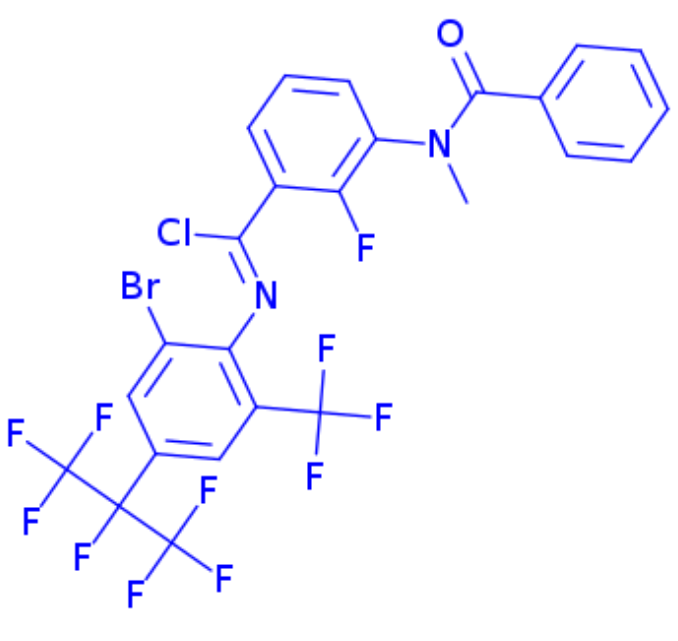 N-(2-bromo-4-heptafluoroisopropyl-6-trifluoromethylphenyl)-2-fluoro-3-(N-methyl-benzamido)benzimidoyl chloride,N-(2-bromo-4-heptafluoroisopropyl-6-trifluoromethylphenyl)-2-fluoro-3-(N-methyl-benzamido)benzimidoyl chloride