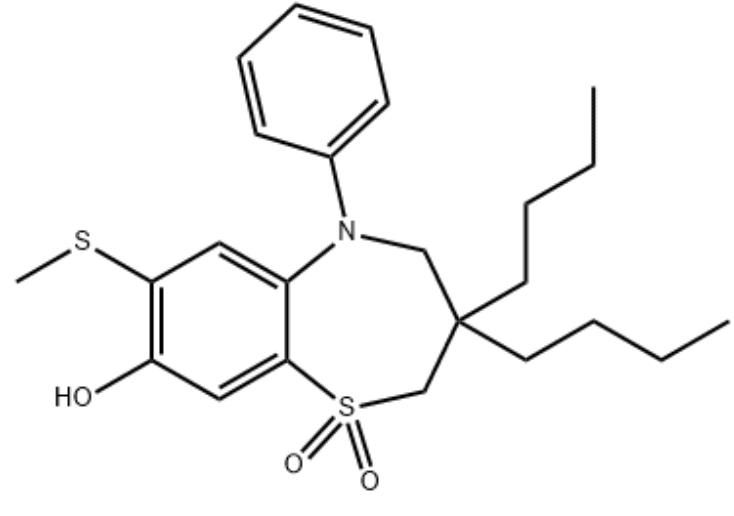 3,3-二丁基-8-羟基-7-(甲硫基)-5-苯基-2,3,4,5-四氢苯并[b][1,4]硫氮杂-1,1-二氧化物,1,5-Benzothiazepin-8-ol, 3,3-dibutyl-2,3,4,5-tetrahydro-7-(methylthio)-5-phenyl-, 1,1-dioxide