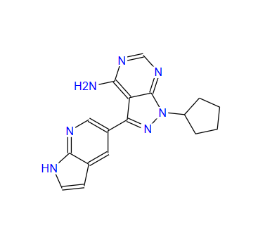 PP121,1-Cyclopentyl-3-(1H-pyrrolo[2,3-b]pyridin-5-yl)-1H-pyrazolo[3,4-d]pyrimidin-4-amine