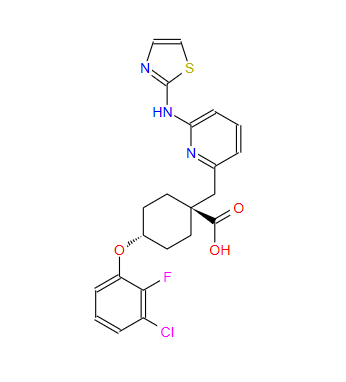 反式-4-(3-氯-2-氟苯氧基)-1-[[6-(2-噻唑基氨基)-2-吡啶基]甲基]环己烷甲酸,MK-5108 (VX-689)