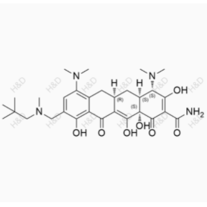 N-甲基奧馬環(huán)素,(4S,4aS,5aR,12aS)-4,7-bis(dimethylamino)-3,10,12,12a-tetrahydroxy-9-((methyl(neopentyl)amino)methyl)-1,11-dioxo-1,4,4a,5,5a,6,11,12a-octahydrotetracene-2-carboxamide