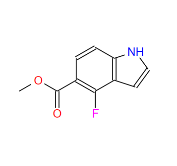 4-氟-1H-吲哚-5-羧酸甲酯,1H-Indole-5-carboxylic acid, 4-fluoro-, Methyl ester