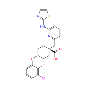 1010085-13-8；反式-4-(3-氯-2-氟苯氧基)-1-[[6-(2-噻唑基氨基)-2-吡啶基]甲基]环己烷甲酸