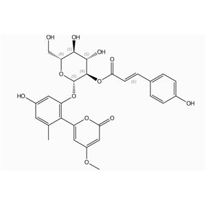 芦荟宁-2'-对香豆酰酯，106533-35-1，aloenin-2"-p-coumaroyl ester。