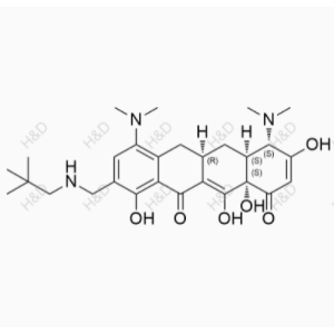 2-位去酰胺基奧馬環(huán)素,(4S,4aS,5aR,12aS)-4,7-bis(dimethylamino)-3,10,12,12a-tetrahydroxy-9-((neopentylamino)methyl)-4a,5,5a,6-tetrahydrotetracene-1,11(4H,12aH)-dione