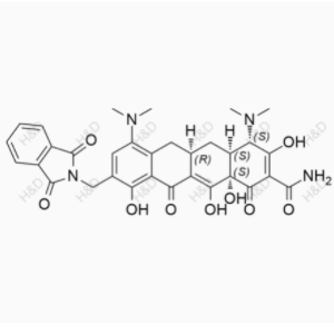 奥马环素杂质13,(4S,4aS,5aR,12aS)-4,7-bis(dimethylamino)-9-((1,3-dioxoisoindolin-2-yl)methyl)-3,10,12,12a-tetrahydroxy-1,11-dioxo-1,4,4a,5,5a,6,11,12a-octahydrotetracene-2-carboxamide