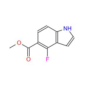 4-氟-1H-吲哚-5-羧酸甲酯,1H-Indole-5-carboxylic acid, 4-fluoro-, Methyl ester