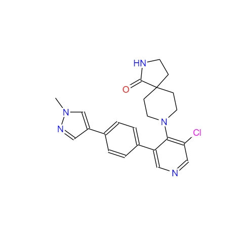 CCT251545,8-[3-Chloro-5-[4-(1-methyl-1H-pyrazol-4-yl)phenyl]-4-pyridinyl]-2,8-diazaspiro[4.5]decan-1-one