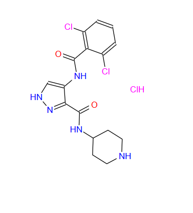 N-(4-哌啶基)-4-(2,6-二氯苄氨基)-1H-吡唑-3-羧胺盐酸盐,N-(4-piperidinyl)-4-(2,6-dichlorobenzoylamino)-1H-pyrazole-3-carboxamide Hcl