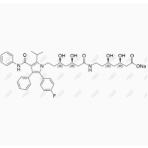 阿托伐他汀杂质F(钠盐),sodium (3R,5R)-7-((3R,5R)-7-(2-(4-fluorophenyl)-5-isopropyl-3-phenyl-4-(phenylcarbamoyl)-1H-pyrrol-1-yl)-3,5-dihydroxyheptanamido)-3,5-dihydroxyheptanoate