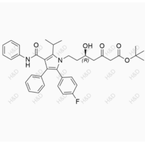 阿托伐他汀雜質(zhì)50,(R)-tert-butyl 7-(2-(4-fluorophenyl)-5-isopropyl-3-phenyl-4-(phenylcarbamoyl)-1H-pyrrol-1-yl)-5-hydroxy-3-oxoheptanoate