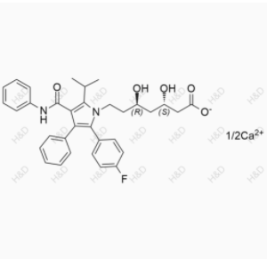 阿托伐他汀杂质52,Atorvastatin (3S,5R) Isomer Calcium Salt;(3S,5R)-7-[3-(Phenylcarbamoyl)-5-(4-fluorophenyl)-2-isopropyl-4-phenyl-1H-pyrrol-1-yl]-3,5-dihydroxyheptanoic acid calcium salt