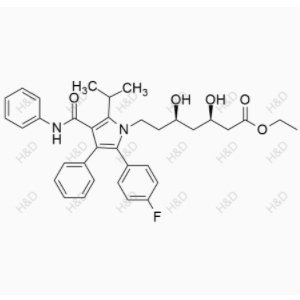 阿托伐他汀杂质M,(3R,5R)-ethyl 7-(2-(4-fluorophenyl)-5-isopropyl-3-phenyl-4-(phenylcarbamoyl)-1H-pyrrol-1-yl)-3,5-dihydroxyheptanoate