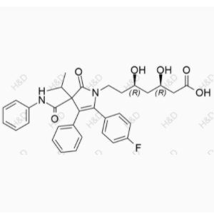 阿托伐他汀内酰胺杂质,(3R,5R)-7-(5-(4-fluorophenyl)-3-isopropyl-2-oxo-4-phenyl-3-(phenylcarbamoyl)-2,3-dihydro-1H-pyrrol-1-yl)-3,5-dihydroxyheptanoic acid