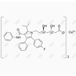 阿托伐他汀杂质23,Atorvastatin (3S,5R) Isomer Calcium Salt;(3S,5R)-7-(2-(4-fluorophenyl)-5-isopropyl-3-phenyl-4-(phenylcarbamoyl)-1H-pyrrol-1-yl)-3,5-dihydroxyheptanoate calcium salt