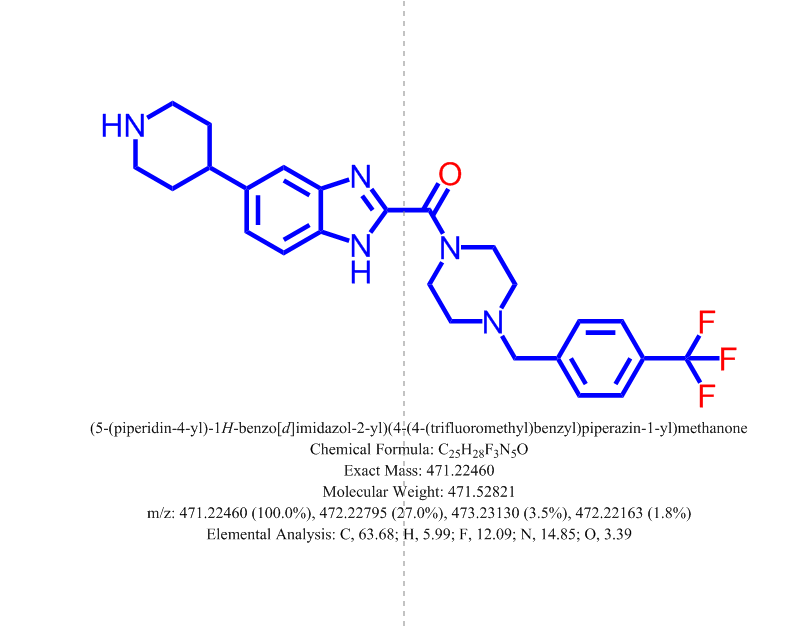 (5-(piperidin-4-yl)-1H-benzo[d]imidazol-2-yl)(4-(4-(trifluoromethyl)benzyl)piperazin-1-yl)methanone,(5-(piperidin-4-yl)-1H-benzo[d]imidazol-2-yl)(4-(4-(trifluoromethyl)benzyl)piperazin-1-yl)methanone