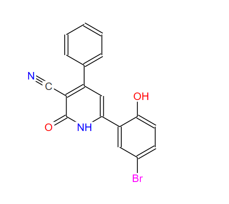 3-氰基-4-苯基-6-(3-溴-6-羟基苯基)-2(1H)-吡啶酮,3-Cyano-4-phenyl-6-(3-bromo-6-hydroxy)phenyl-2(1H)-pyridone
