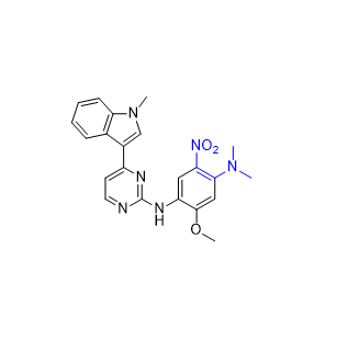 奥西替尼杂质05,2-methoxy-N4,N4-dimethyl-N1-(4-(1-methyl-1H-indol-3-yl)pyrimidin-2-yl)-5-nitrobenzene-1,4-diamine