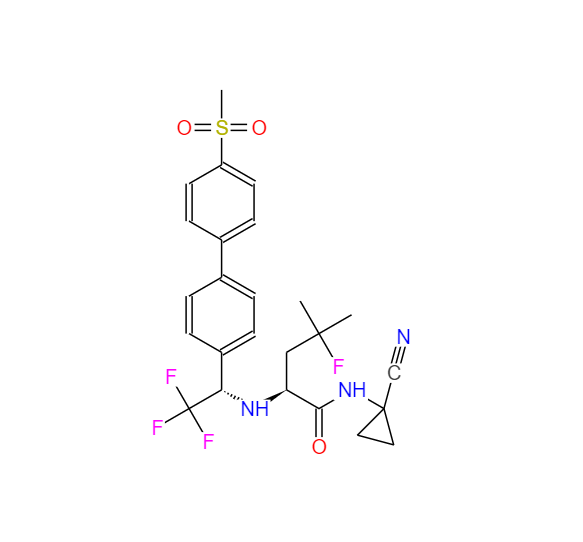 (2S)-N-(1-氰基环丙基)-4-氟-4-甲基-2-[[(1S)-2,2,2-三氟-1-[4'-(甲基磺酰基)[1,1'-联苯]-4-基]乙基]氨基]戊酰胺,MK-0822