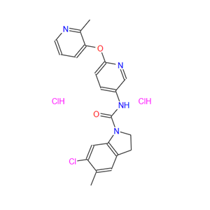 1049747-87-6；6-氯-2,3-二氢-5-甲基-N-[6-[(2-甲基-3-吡啶基)氧]-3-吡啶基]-1H-吲哚-1-酰胺盐酸盐；