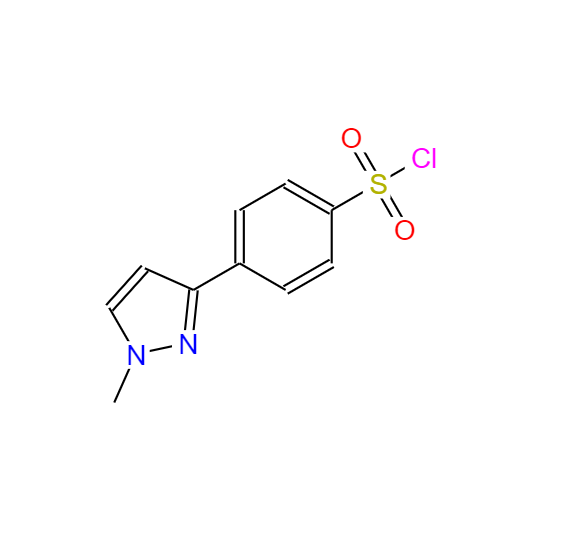 4-(1-甲基-1H-吡唑-3-基)-苯磺酰氯,4-(1-Methyl-1H-pyrazol-3-yl)benzenesulphonyl chloride 97%